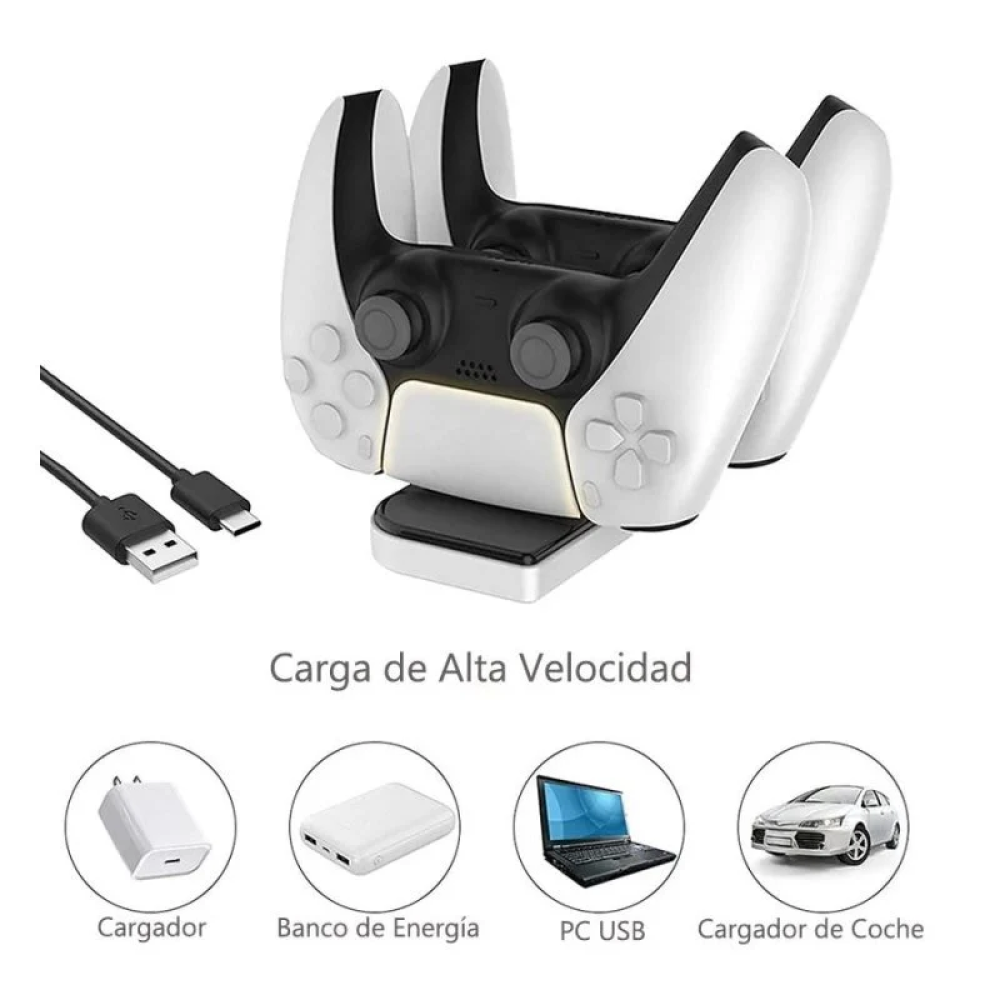 Base Cargador Ps5  Dualsense 2 Controles