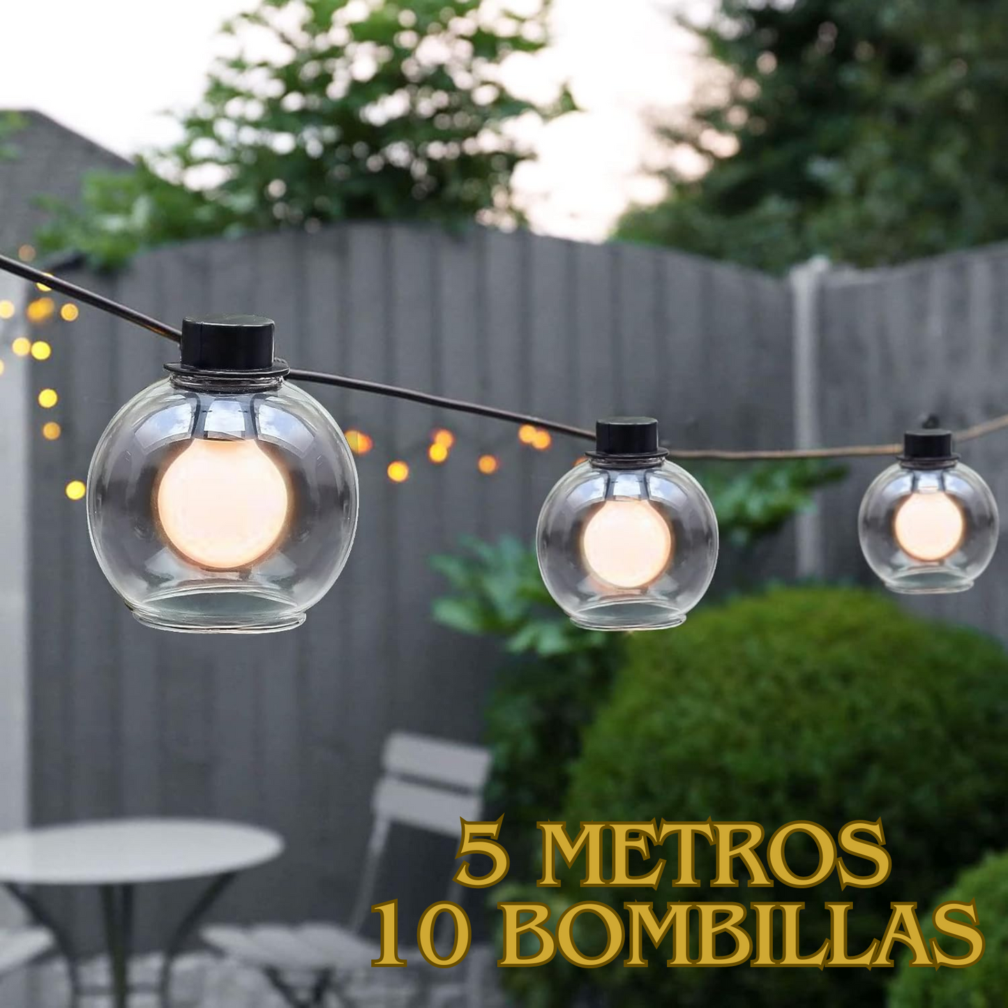 Guirnalda Luces LED Carga Solar Colgante